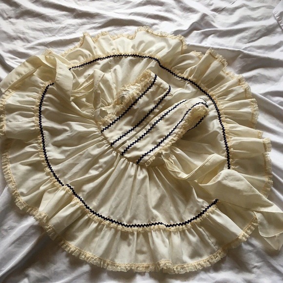 Vintage Mini World Toddler Dress Pinafore Ruffles Lace Full Circle Pageant 3T - Picture 2 of 7